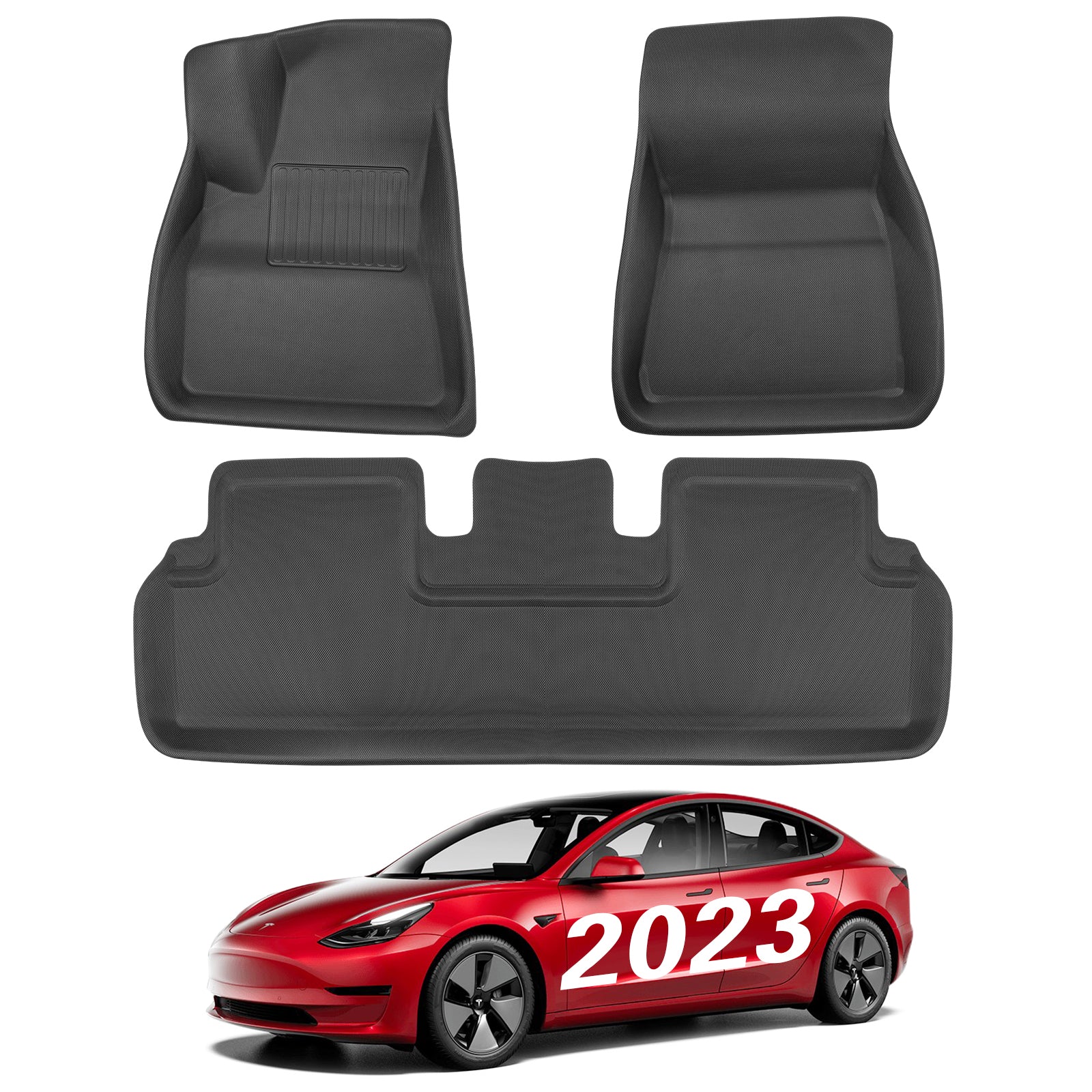 BASENOR 4PCS Floor Mats for Tesla Model 3 3D Full Set Interior Liners  Custom Design for All-Weather Cargo Mats 2021-2023 Model 3 Accessories (Not  Fit
