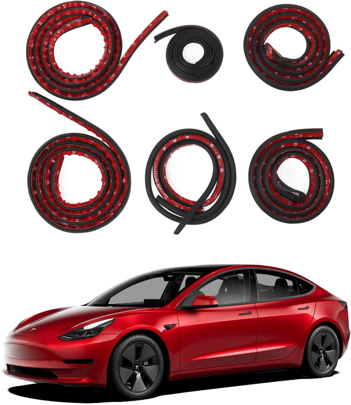 BASENOR Door Seal Kit for 2016-2024 Tesla Model 3