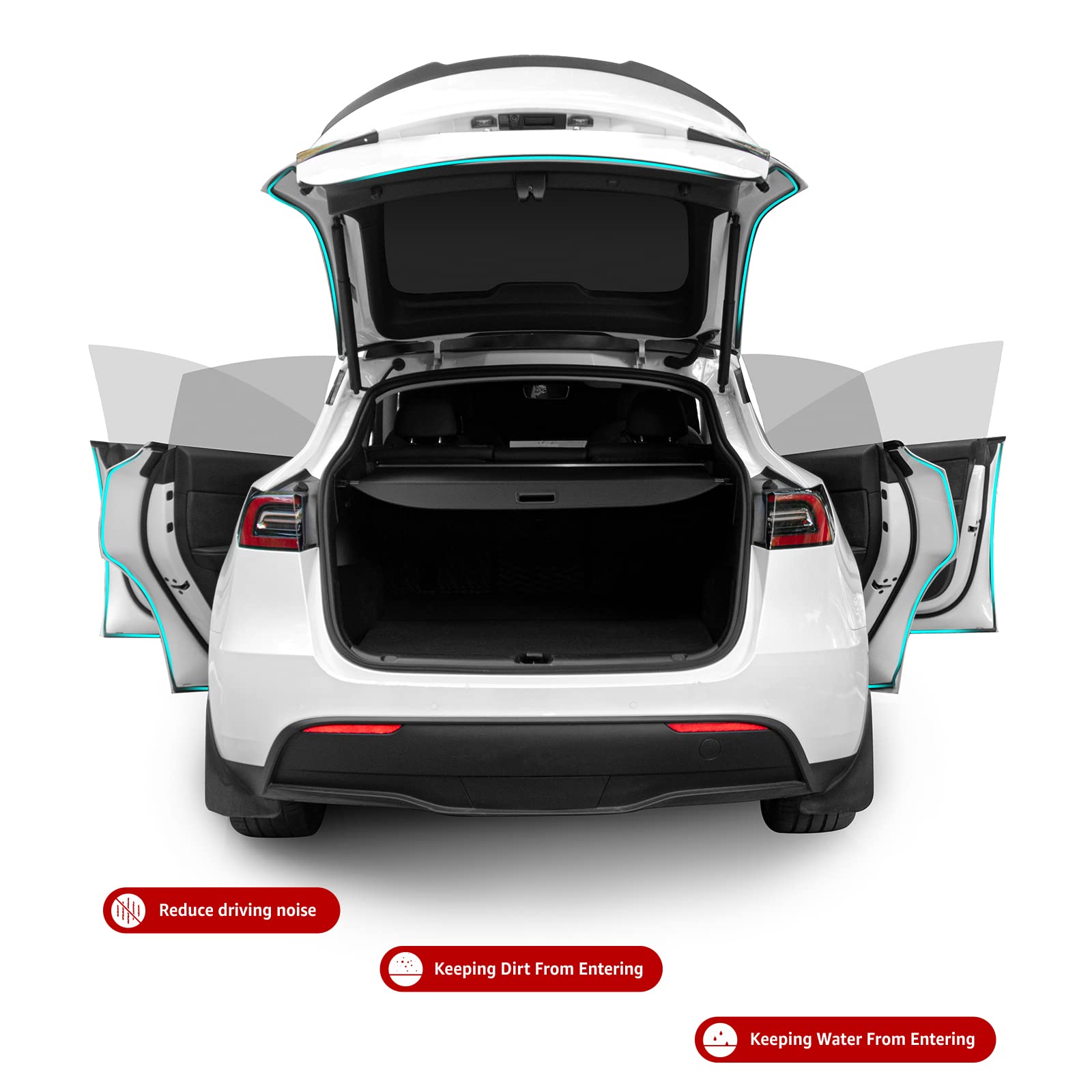 BASENOR Door Seal Kit for 2020-2023 Tesla Model Y