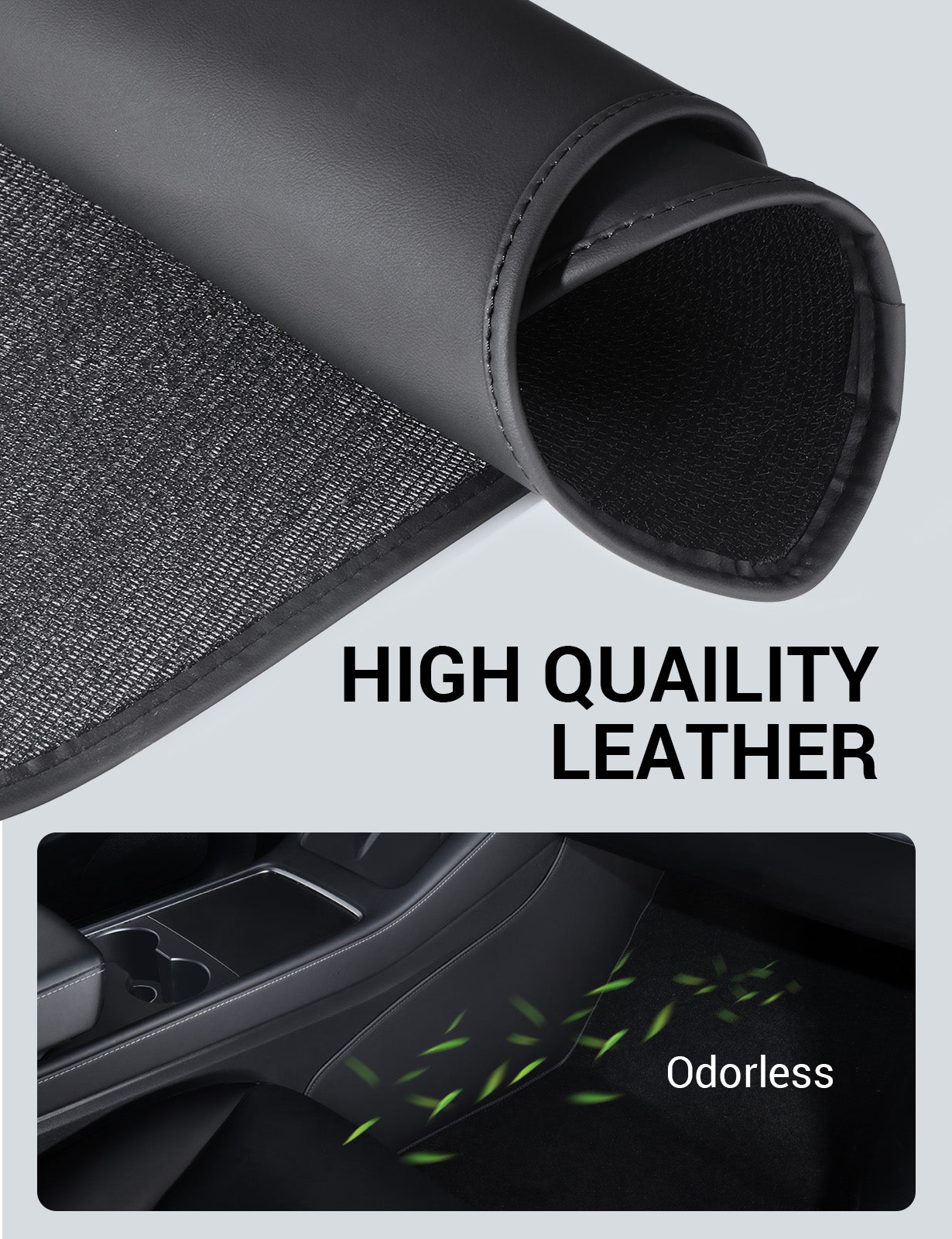 BASENOR Center Console Side Anti-Kick Mats for Tesla Model Y 2020 2021 2022 2023 Waterproof & Dust Resistant Protector Cover Leather Pad Model Y Interior Accessories 2PCS SIF 反查流量词