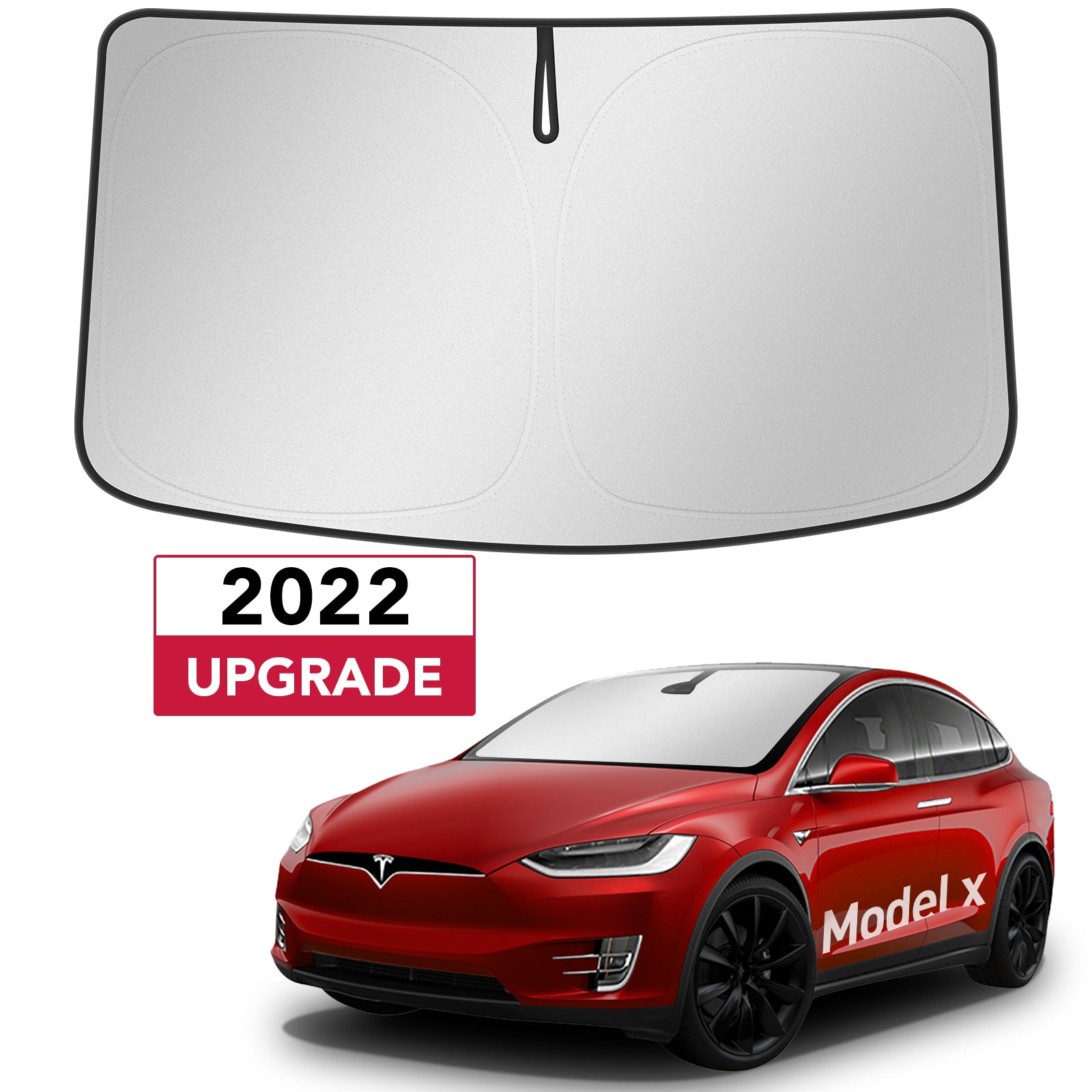 BASENOR Tesla Model X Windshield Sunshade Folding Sun Visor Protector Sun Shade Cover with a Storage Bag