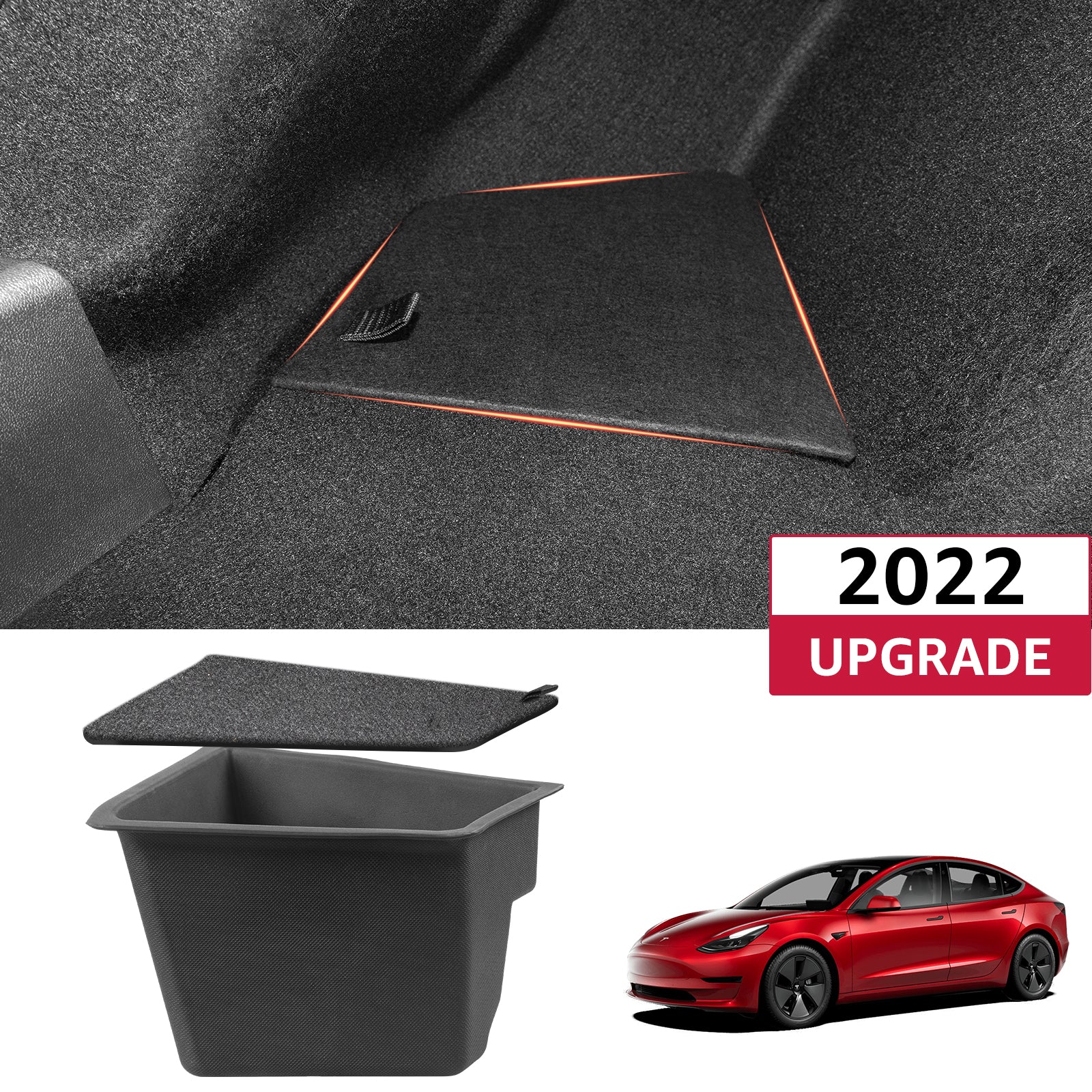 BASENOR Trunk Storage Bins for Tesla Model 3