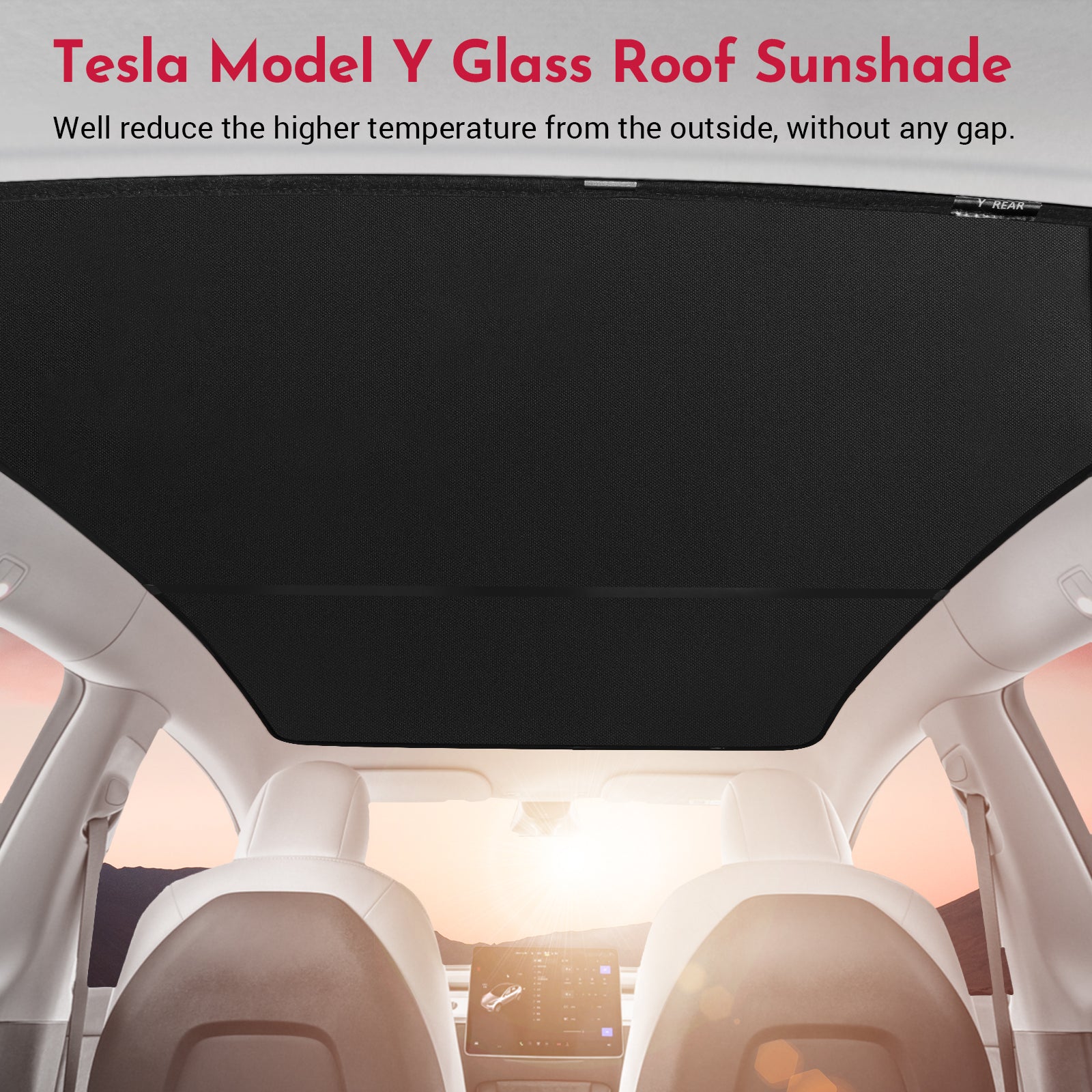 BASENOR Glass Roof Sunshade-separate type(Set of 4) for 2020-2023 Tesla Model Y