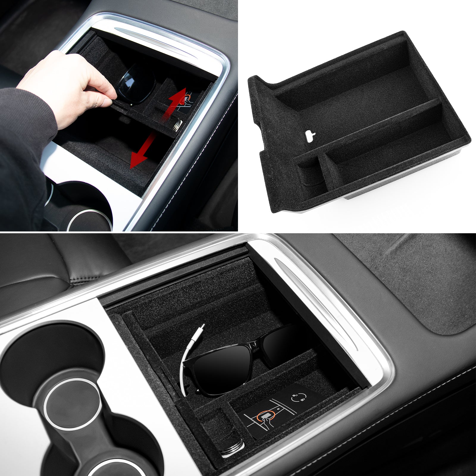 Tesla Model Y Model 3 Center Console Organizer