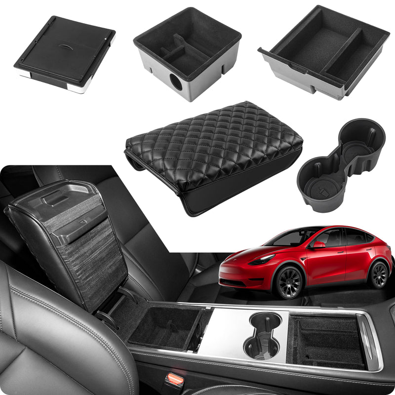 For Tesla Model 3 Model Y Central Control Storage Box Ice Crystal Style  Armrest Organizer Sorting Case Car Box Accessories 2023 - AliExpress