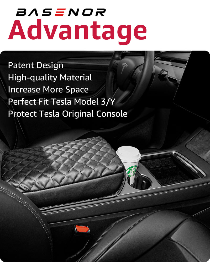 For Tesla Model 3 auto Accessories Car Central Armrest Storage Box Black  Auto