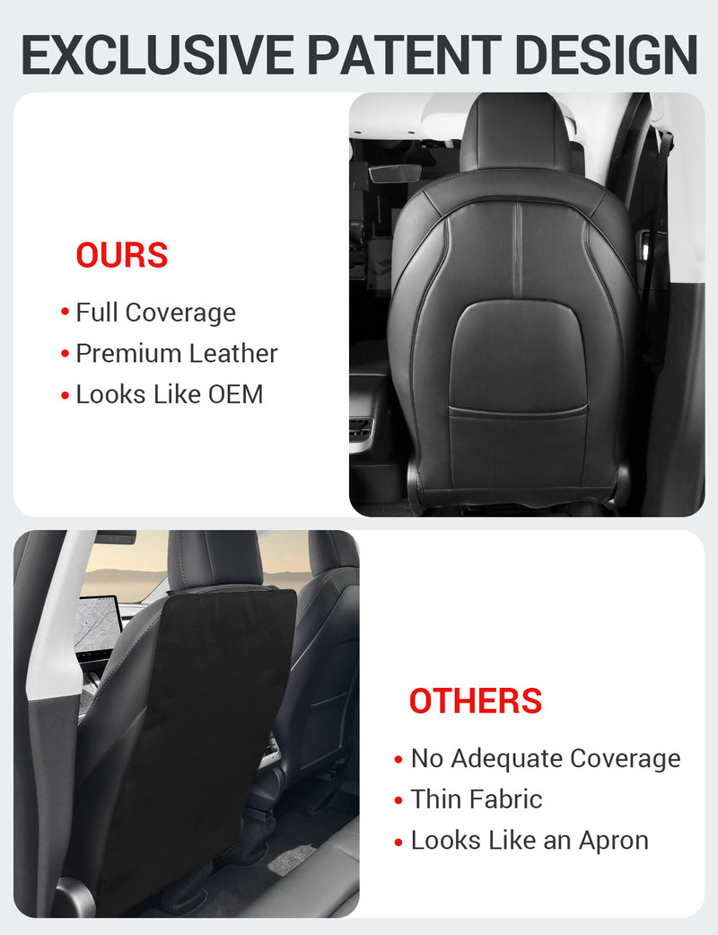 Tesla Model 3 & Model Y Leather Seat Back Protector 2020-2023,Set of 2 –  MYDIYTESLA