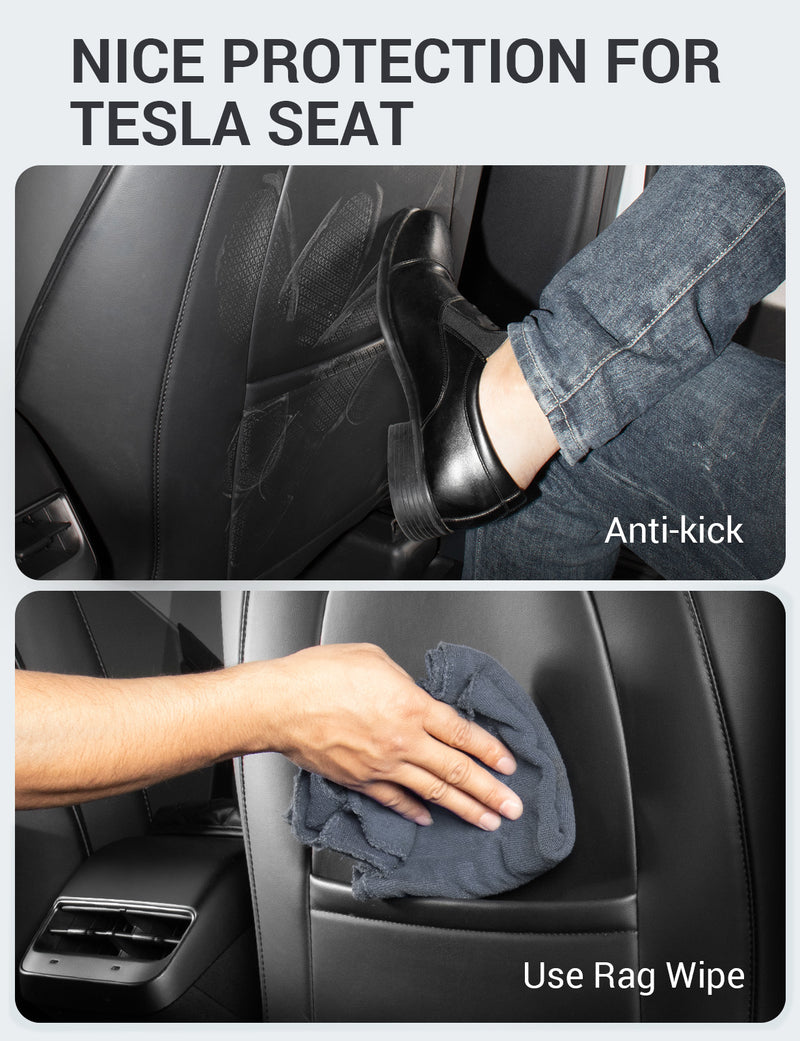 Tesla Model Y Model 3 Leather Seat Back Kick Protectors Kick Mats