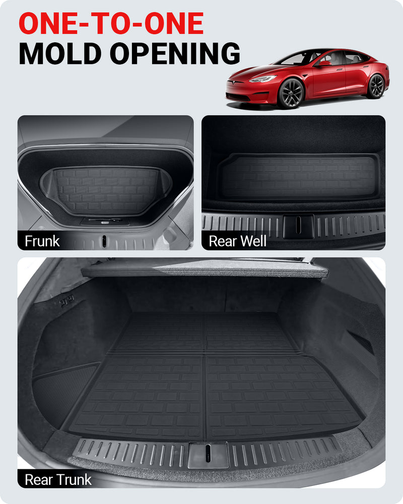 Auto FußMatten, für Tesla Model S 2015-2023 Anti-Rutsch ​Allwetter  wasserdichte VerschleißFest,B Black Rice line : : Auto & Motorrad