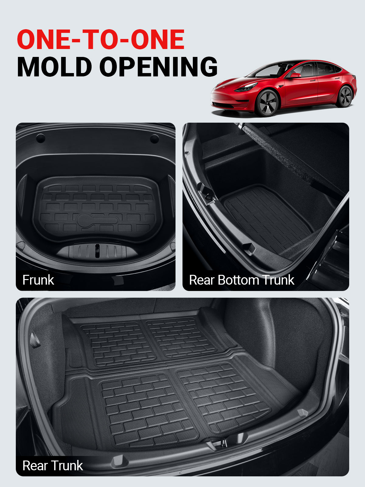 BASENOR Full Set Mats for 2021-2023 Tesla Model 3