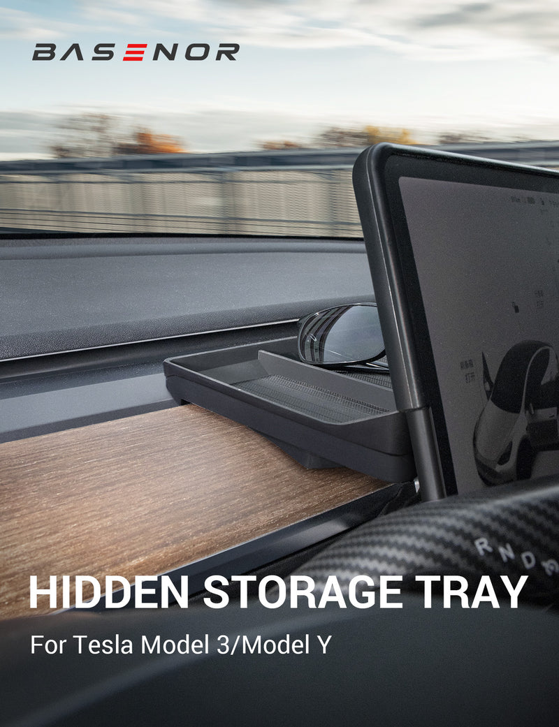 under Screen Storage Box under Screen Organizer Tray for Tesla