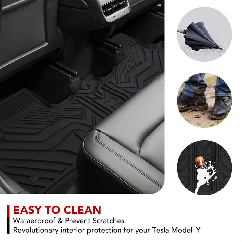 Tesla Model Y Floor Mat TPE Full Set Mats Waterproof Protect Liner