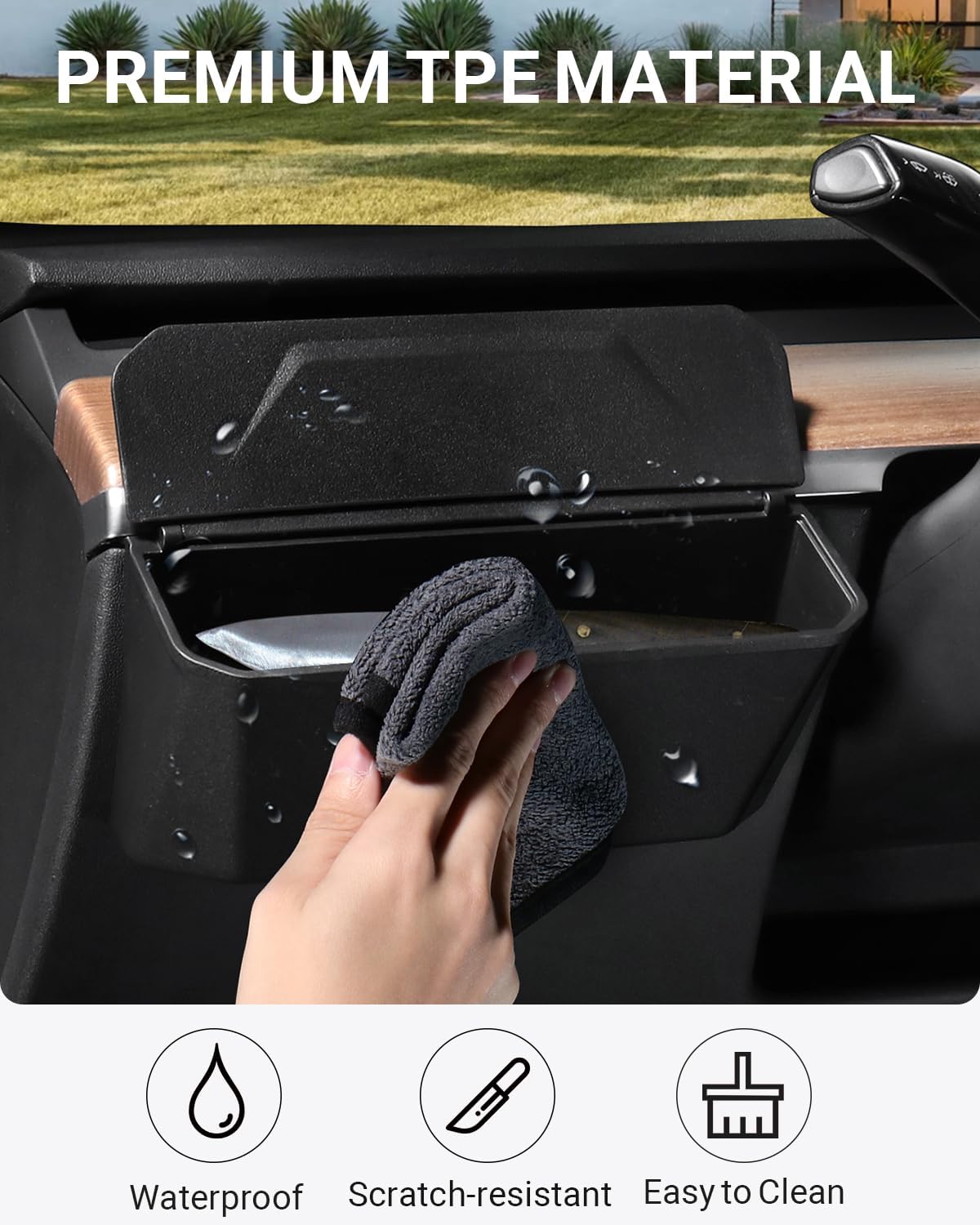 BASENOR Tesla Model 3 Model Y Air Vent Organizer TPE Steering Wheel Side Storage Box Key Card Sunglasses Phone Holder Tesla Interior Accessories 2021-2024 (Not Compatible with 2024 Tesla Model 3)