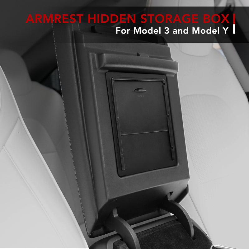 Armrest Hidden Storage Box for Tesla Model 3 / Y Car Center Console  Organizer