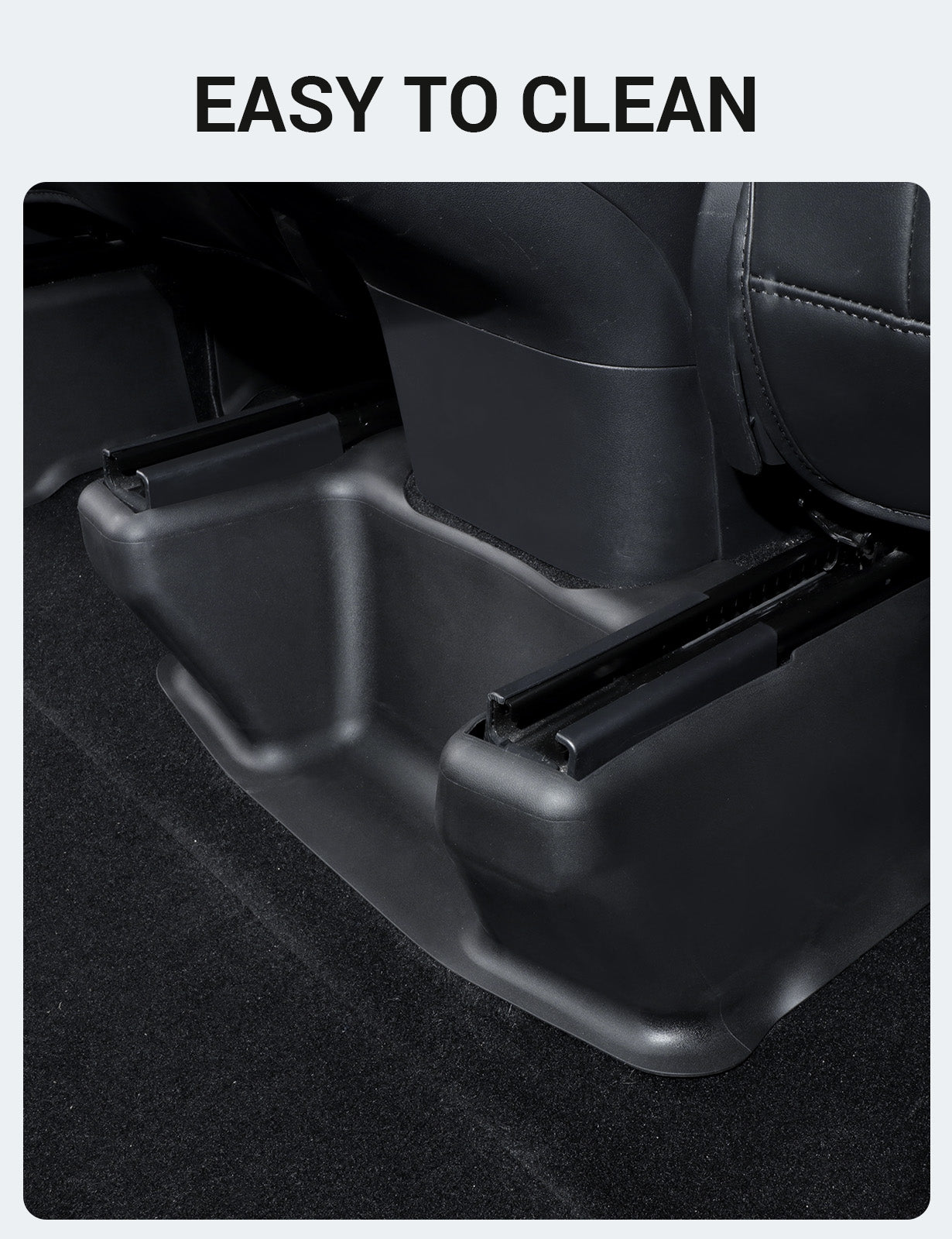 Basenor Tesla Model Y Underseat Protector TPE Seat Slide Rail Pad Cover Anti Kick Seat Base Cover for Model Y Interior Accessories 2021-2023 Black