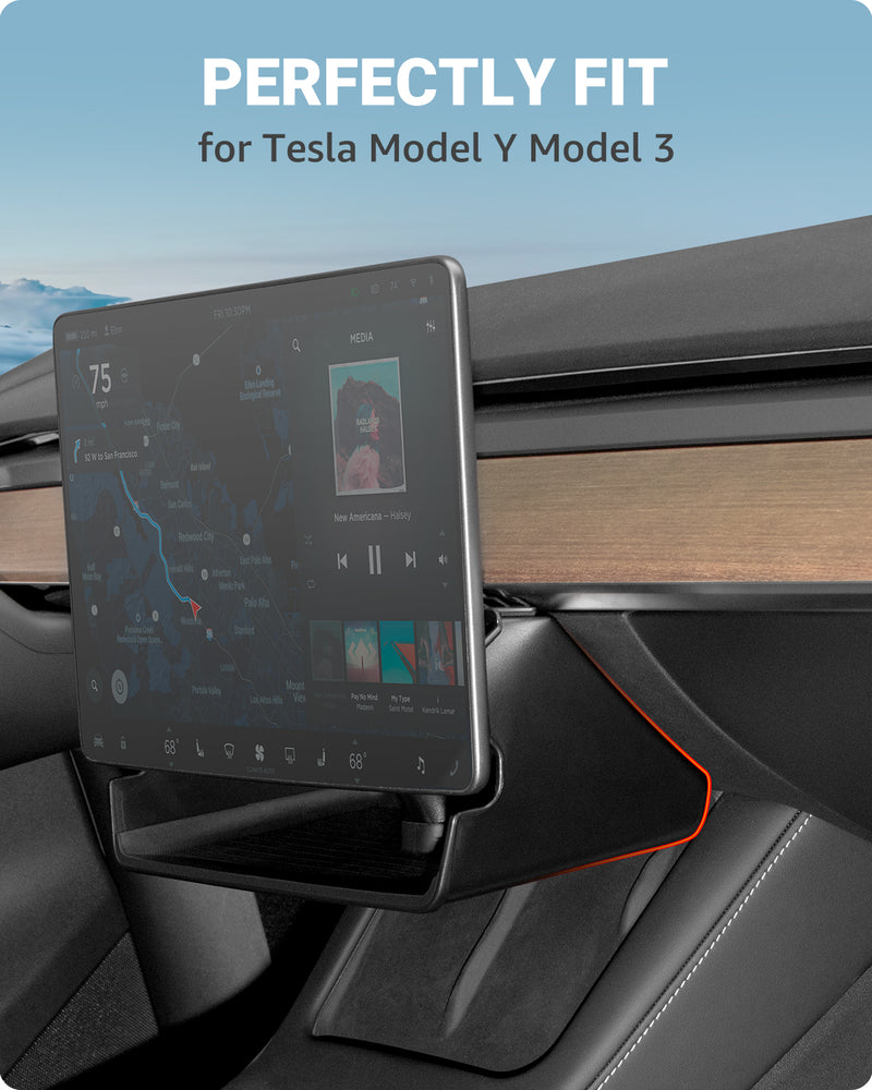 BASENOR Plateau de rangement pour console centrale Tesla Model Y Model 3,  stable et durable, antidérapant, sans adhésif, accessoires intérieurs pour  modèle Y/3 2016-2024 : : Auto