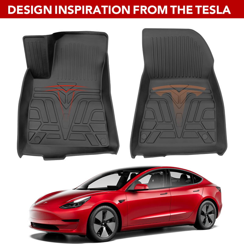 Gledring Rubber Car Floor Mats for Tesla Model 3 19-23